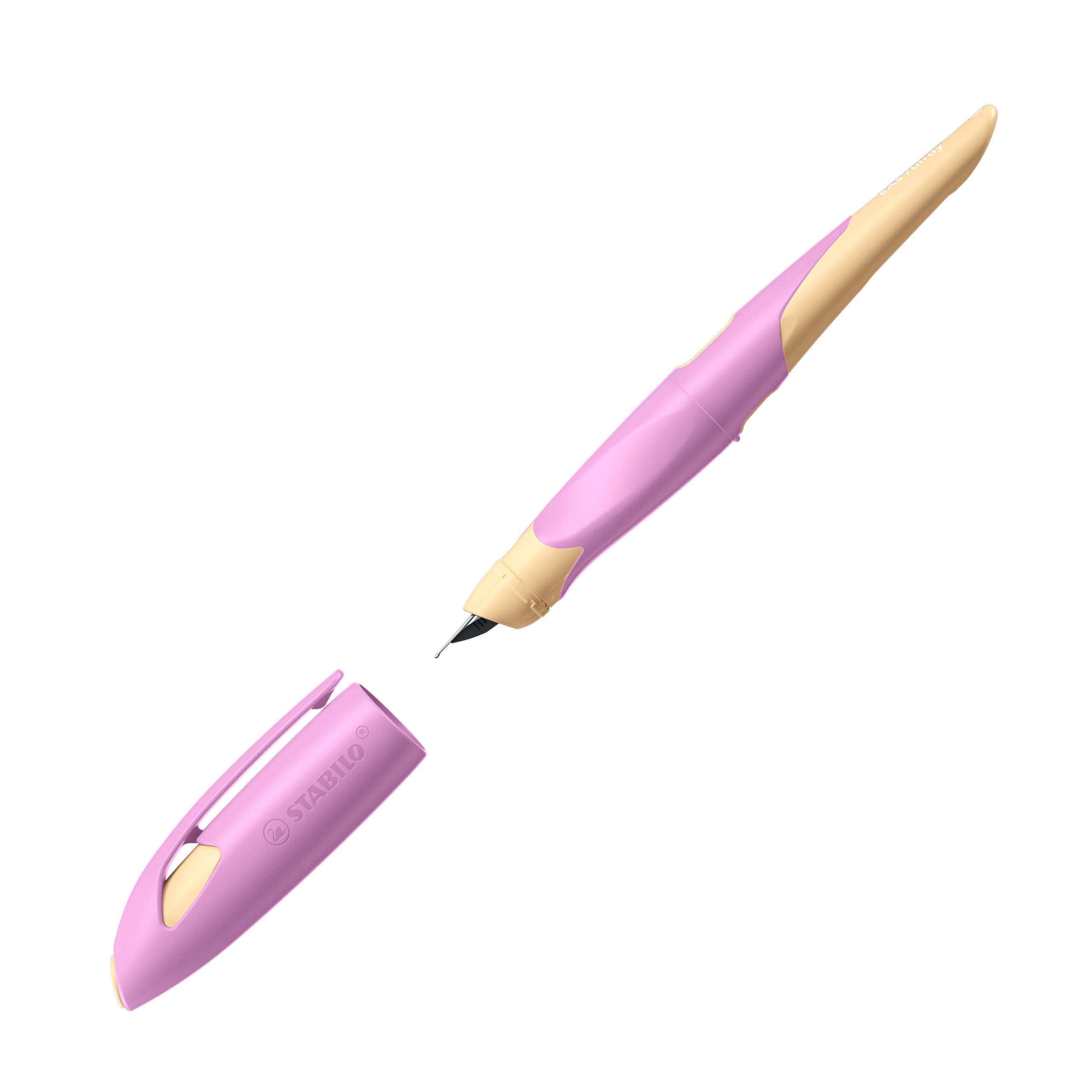 Produktbild STABILO® EASYbirdy Füller für Rechtshänder in soft pink/apricot inklusive Patrone - Schreibfarbe blau (löschbar) 6 von 8
