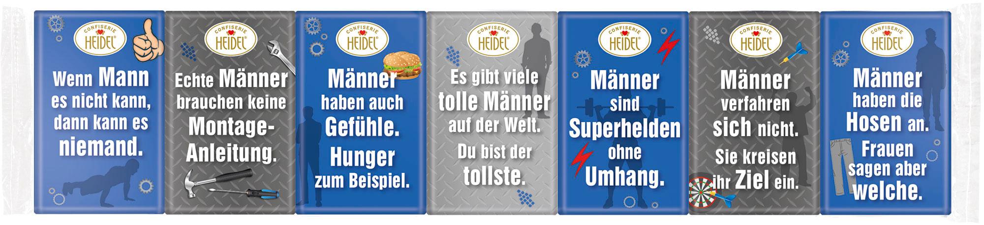 HEIDEL Vollmilchschokolade Männersprüche 7er Pack