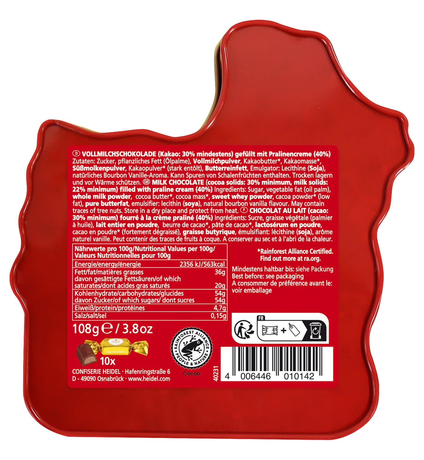 Produktbild HEIDEL Schokopralinen mit Pralinencremefüllung Lastenfahrrad 2 von 2