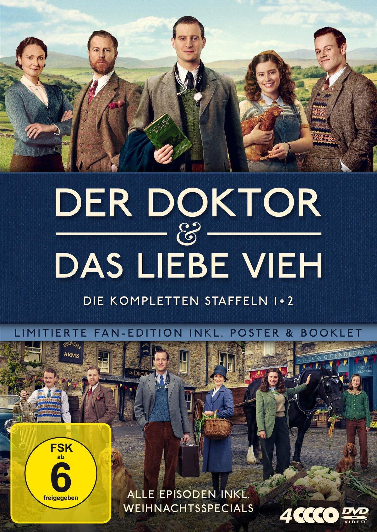 Der Doktor und das liebe Vieh - Die kompletten Staffeln 1+2. Fanedition inkl. Booklet&Poster LTD.  [4 DVDs]