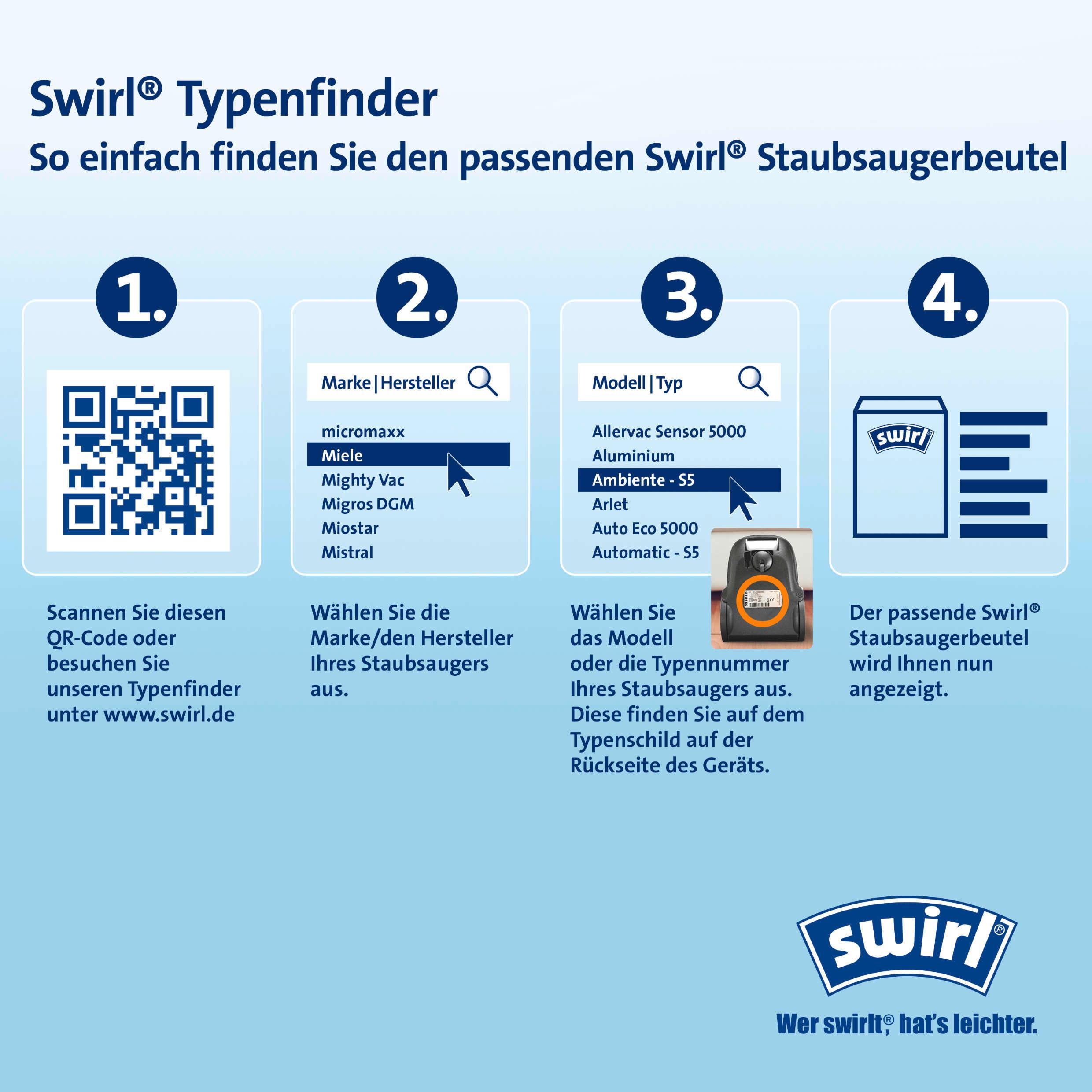 Produktbild Swirl® M 50 Staubsaugerbeutel EcoPor® 5 von 6