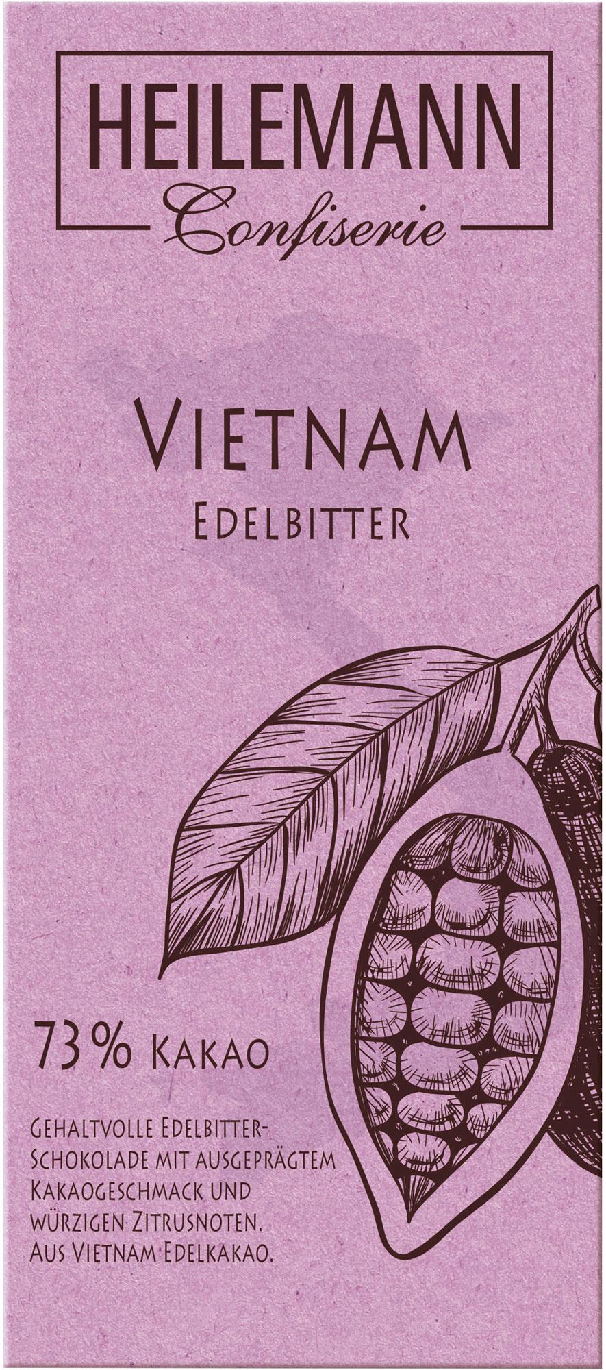 Heilemann Ursprungs-Schokolade Vietnam 73% Edelbitter