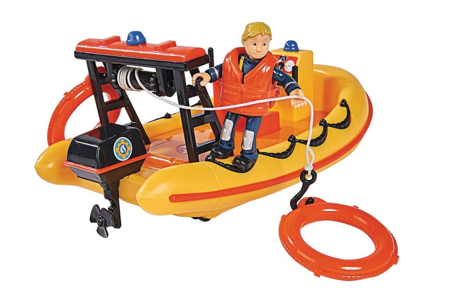 Bateau Pompier Sam Neptune – 20 Cm – Flotte Sur L’eau – Treuil Mécanique Et Compartiment Secret – Dès 3 Ans