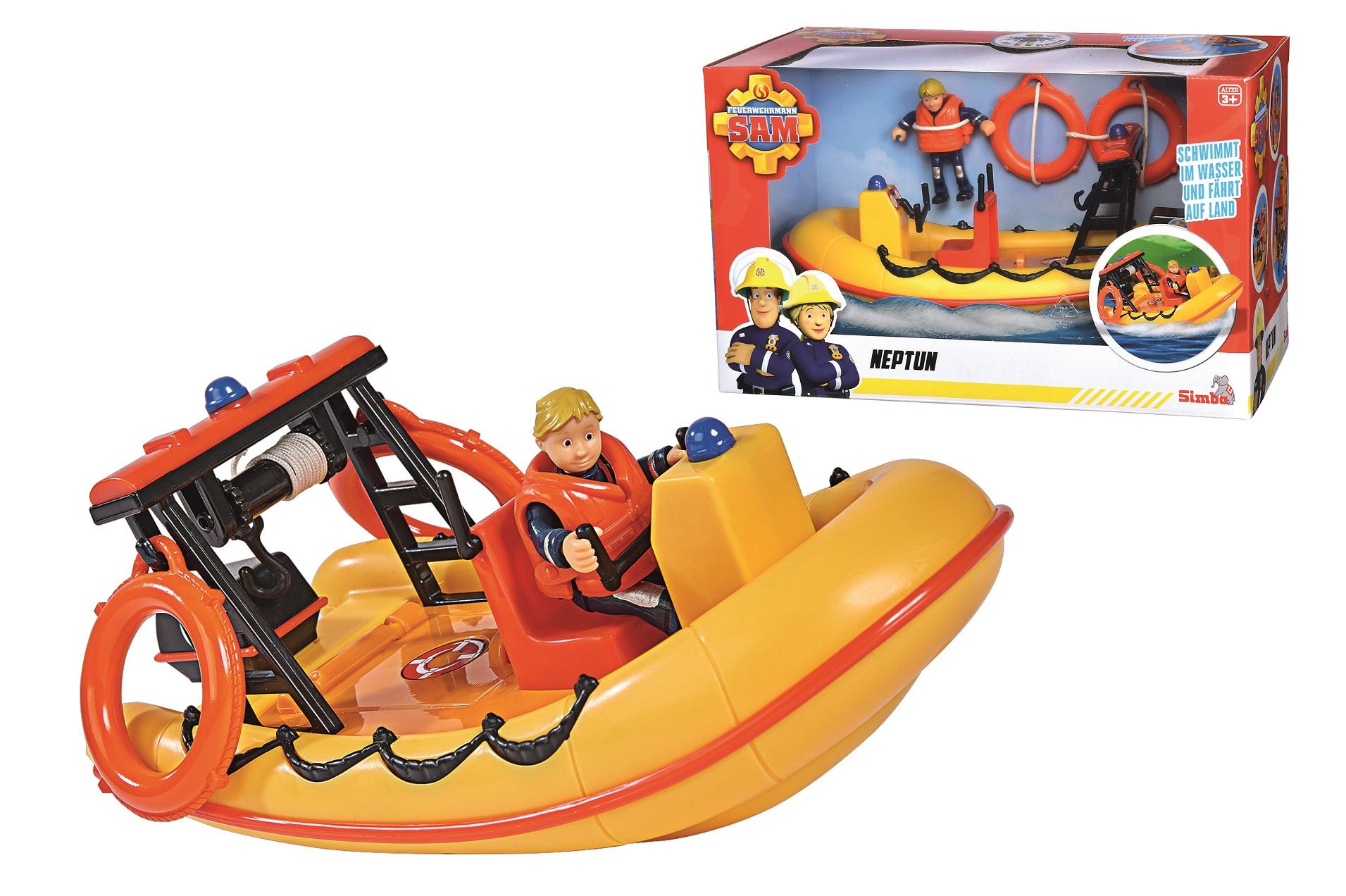 Simba 109252571 - Feuerwehrmann Sam - Neptun Boot mit Figur