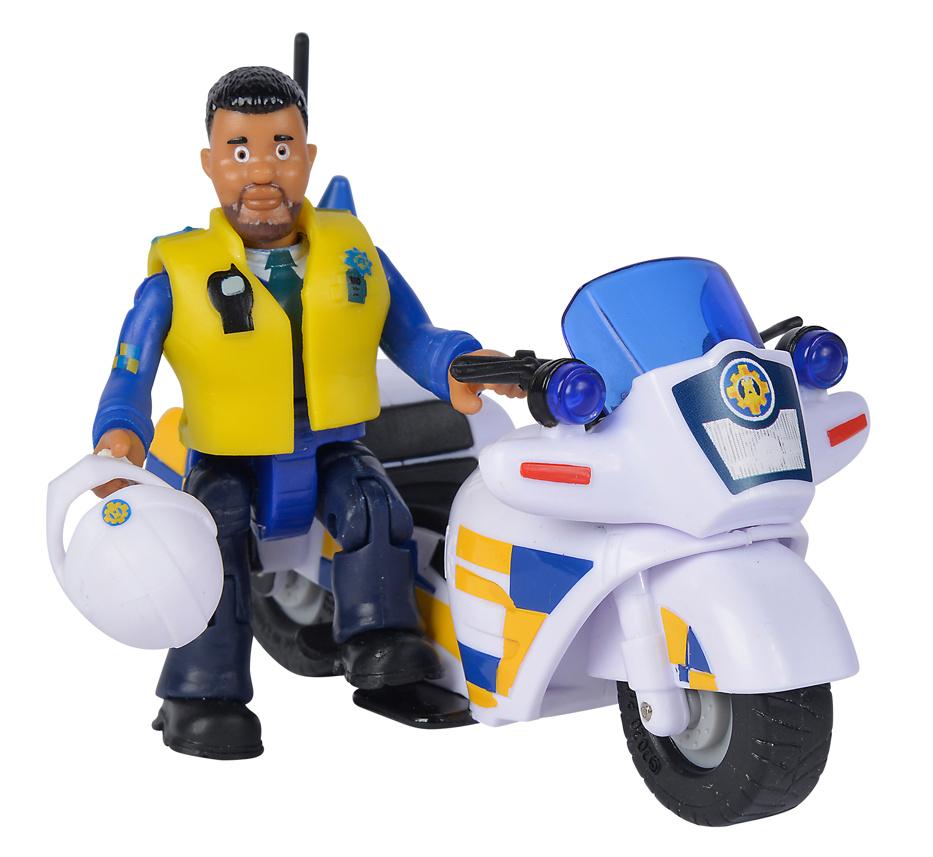 Produktbild Simba - Feuerwehrmann Sam - Polizei Motorrad inkl. Polizist Malcom Figur und Zubehör 3 von 6