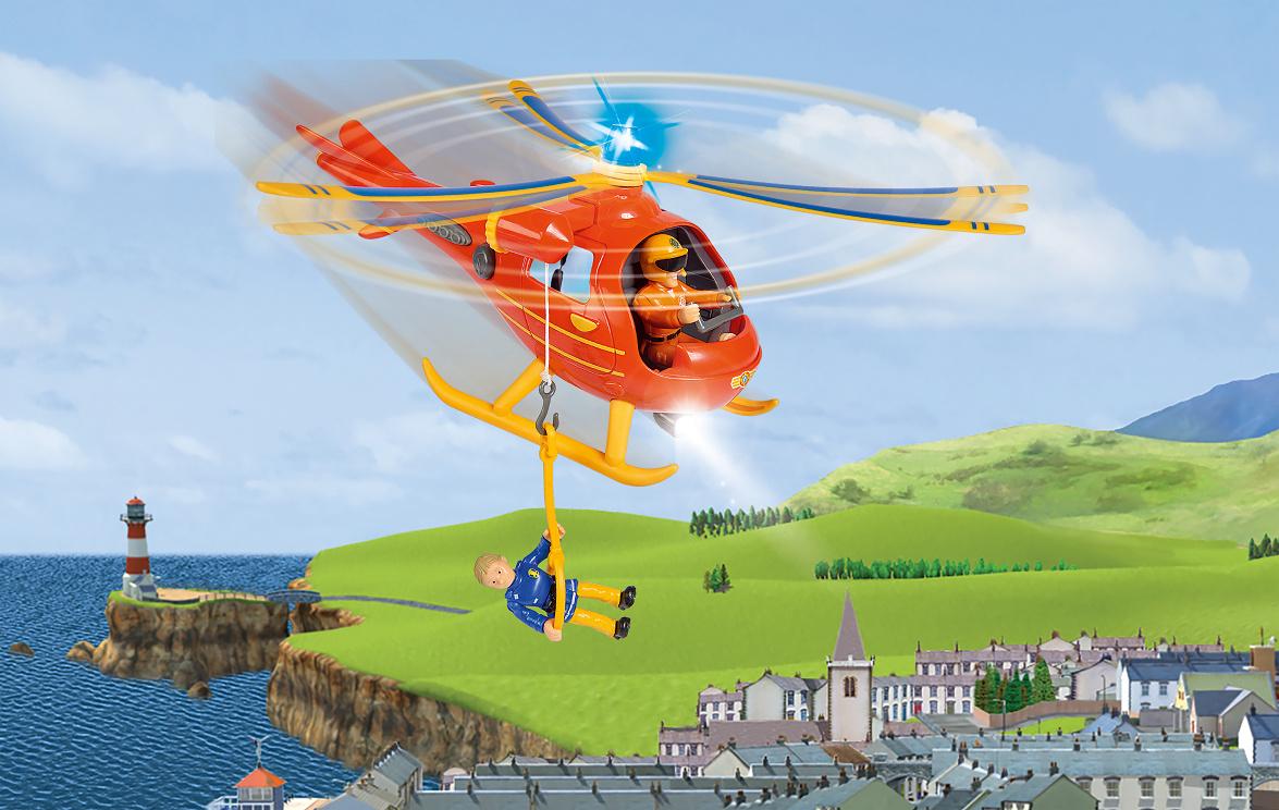 Produktbild Simba - Feuerwehrmann Sam - Sam Hubschrauber Wallaby mit Figur 2 von 13