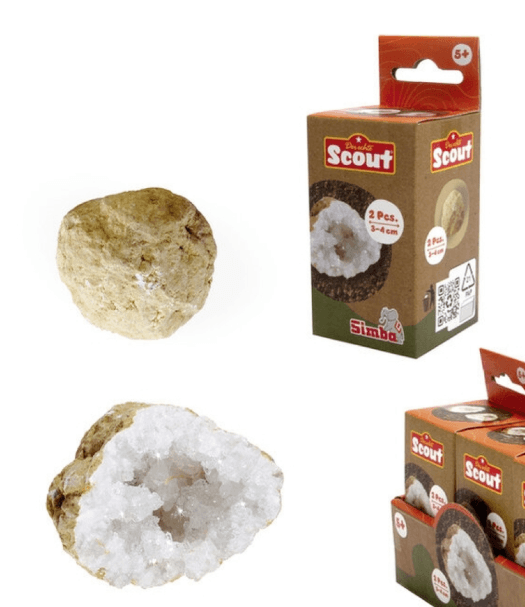 Simba Scout Geoden zum Aufbrechen, 2 echte Kristallsteine, je 3–4 cm, ab 5 Jahren