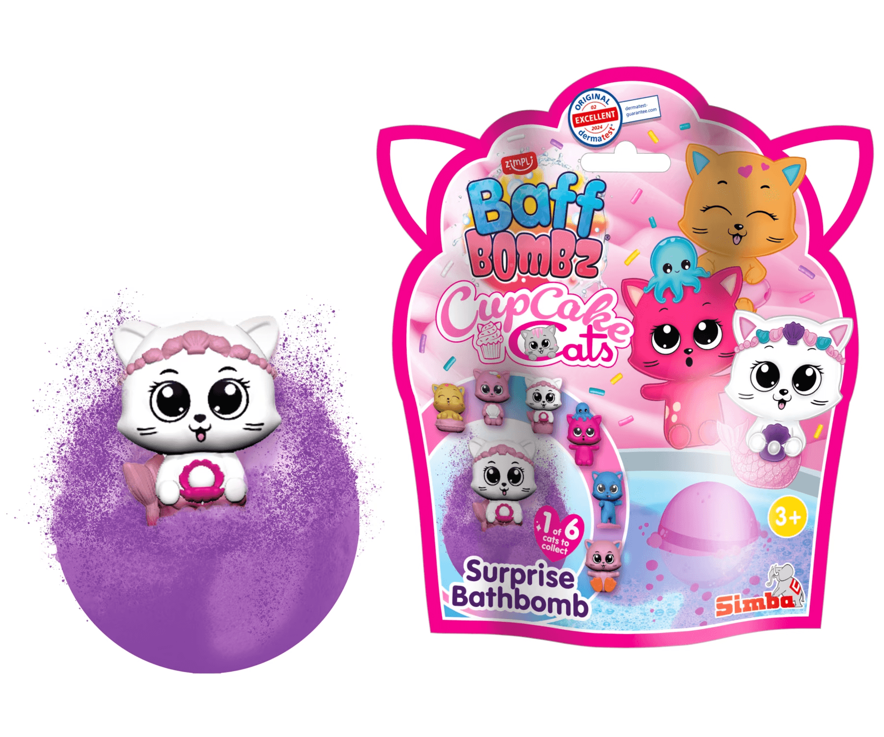 Simba Baff Bombz CupCakeCats Surprise Badebombe mit Sammelfigur sortiert 100 g