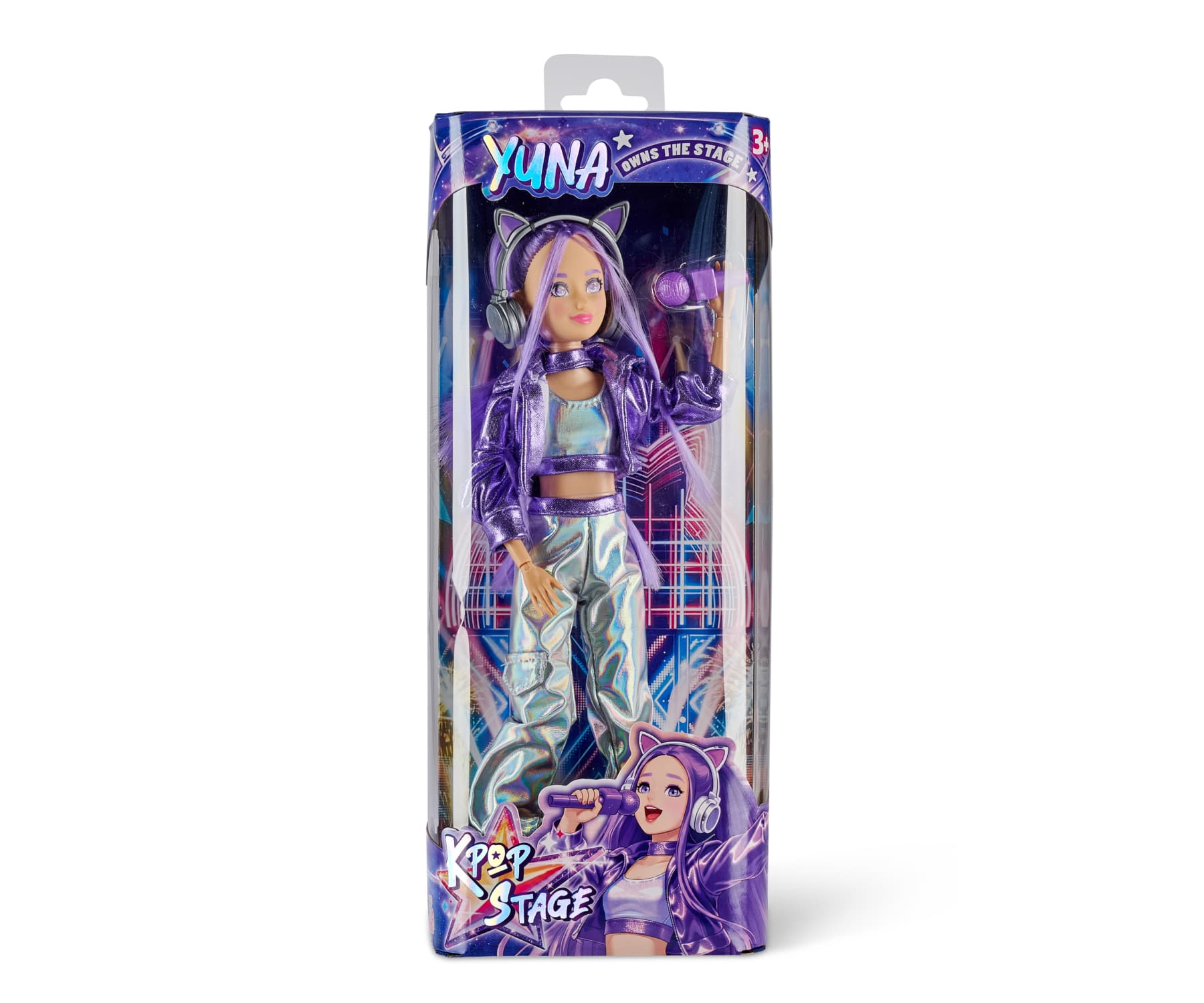 Simba K-POP Stage Yuna Ankleidepuppe 26 cm mit Mikrofon und Kopfhörern