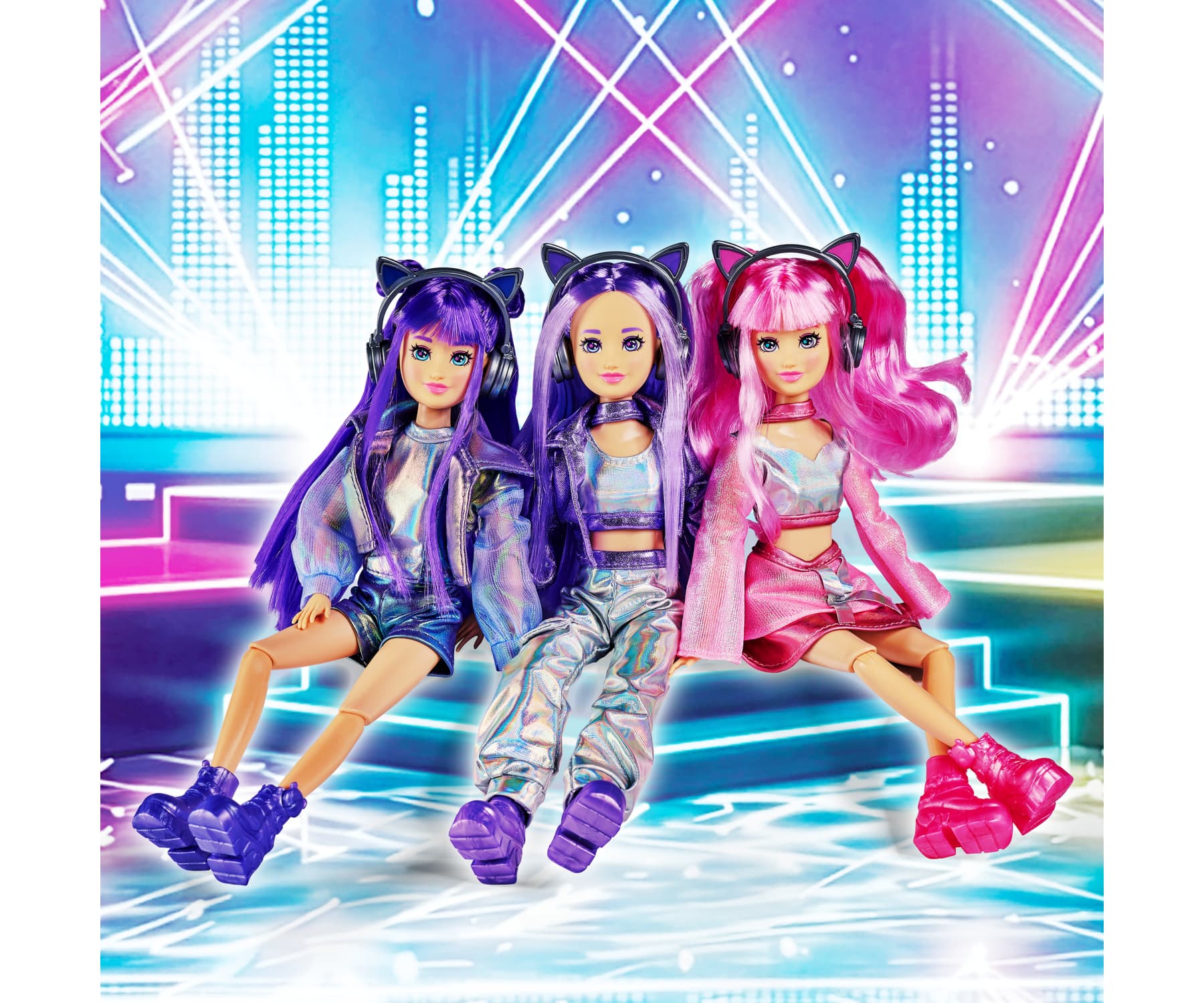Simba K-POP Stage Nova Ankleidepuppe mit Mikrofon & Kopfhörern, 26 cm