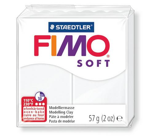 STAEDTLER FIMO - 8020-0 soft Ofenhärtende Modelliermasse weiß