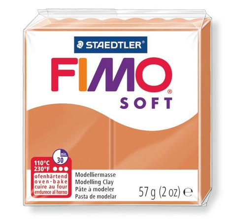 STAEDTLER FIMO - 8020-76 soft Ofenhärtende Modelliermasse cognac
