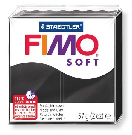 STAEDTLER FIMO - 8020-9 soft Ofenhärtende Modelliermasse schwarz