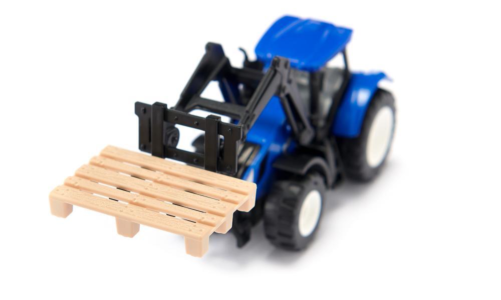Produktbild SIKU 1544 Super - New Holland mit Palettengabel und Palette 6 von 6