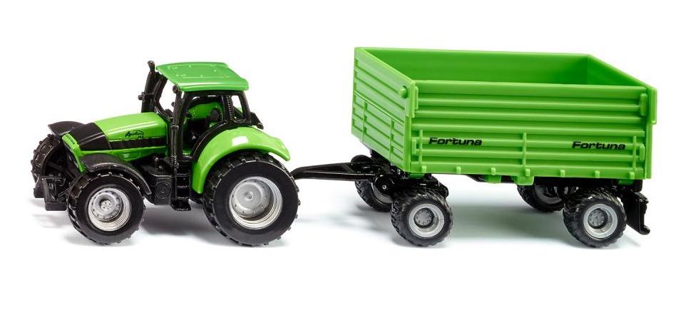 SIKU 1606 Farmer - DEUTZ-FAHR mit Fortuna 2-Achs Anhänger