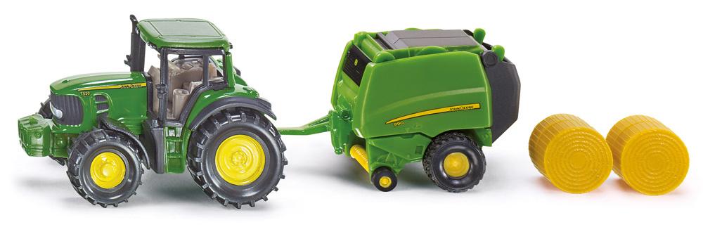 SIKU 1665 Super - John Deere Traktor mit Ballenpresse
