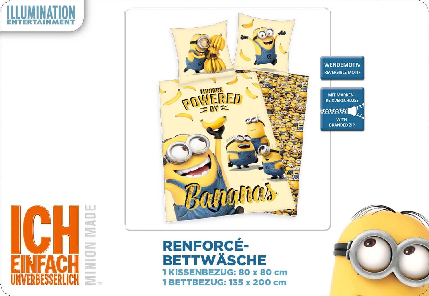 Produktbild Minions Kinderbettwäsche 80x80cm, 135x200cm 2 von 8
