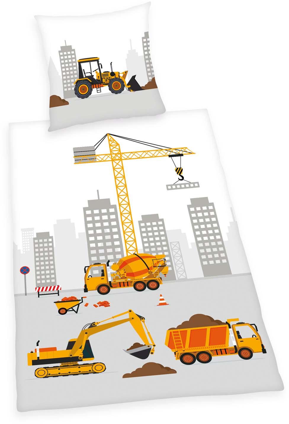 Produktbild Herding Young Collection Kinderbettwäsche Baustelle 80x80cm, 135x200cm 6 von 8