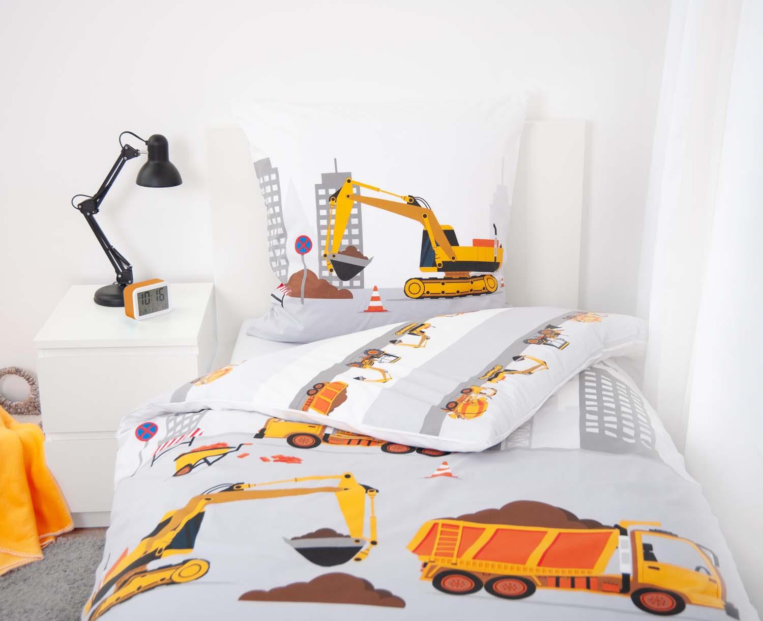 Produktbild Herding Young Collection Kinderbettwäsche Baustelle 80x80cm, 135x200cm 8 von 8