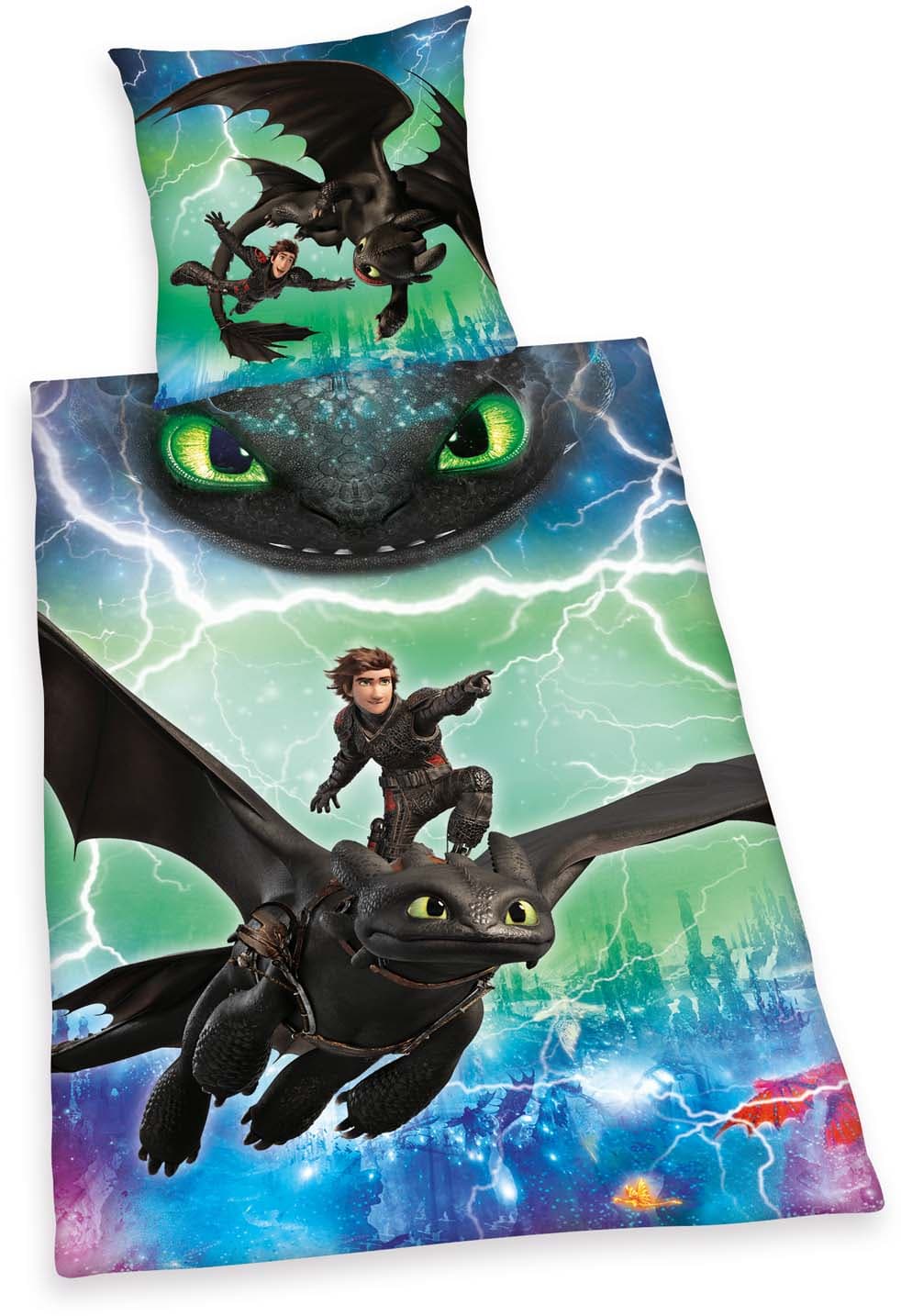 Dragons Kinderbettwäsche 70x90cm, 140x200cm
