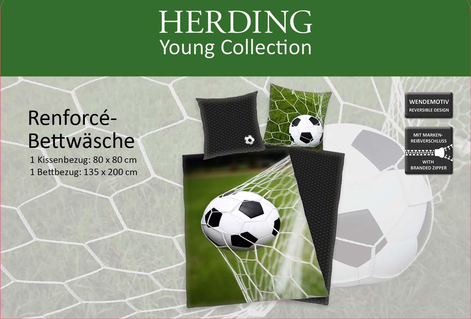 Produktbild Herding Young Collection Bettwäsche Fußball 80x80cm, 135x200cm 2 von 8