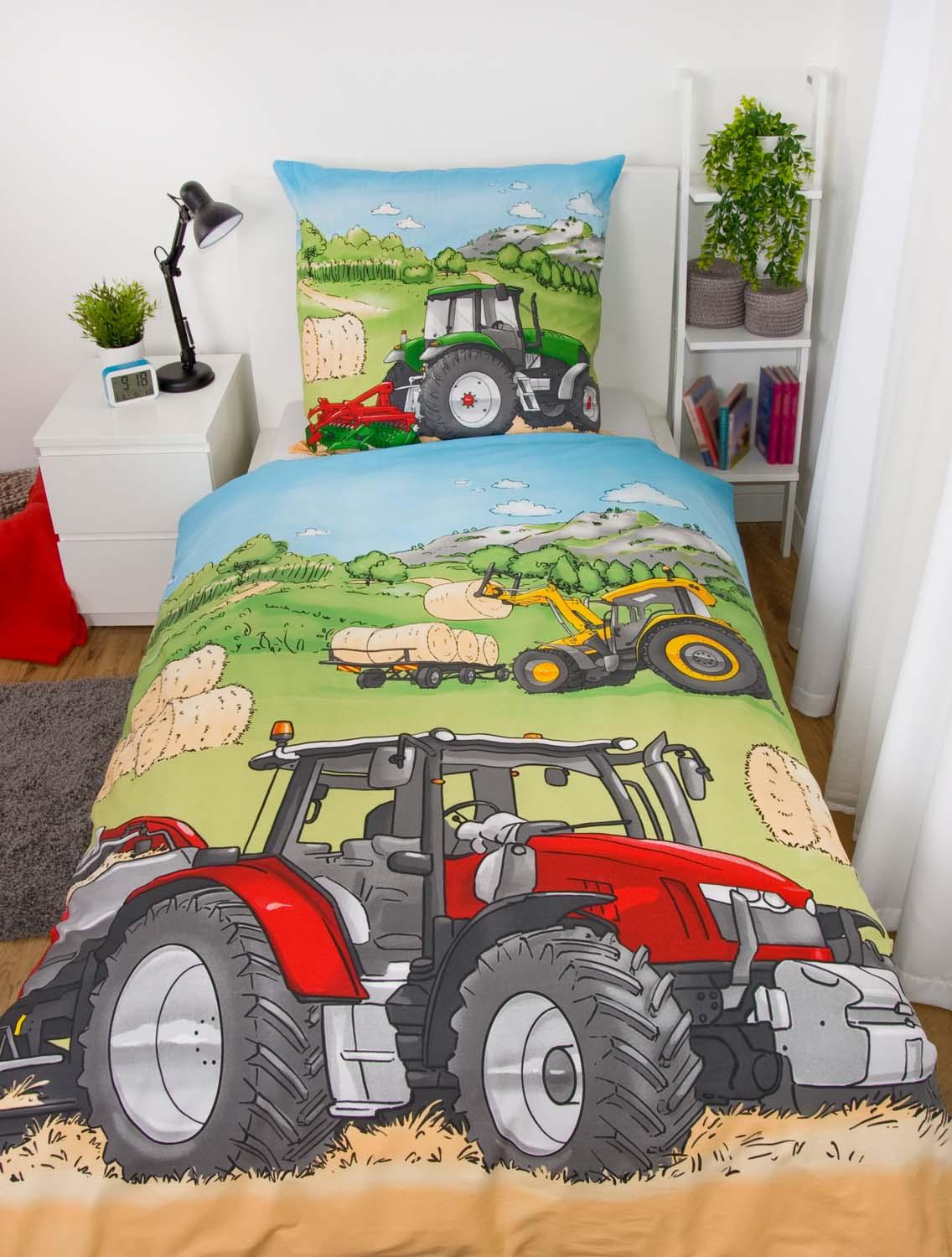 Produktbild Herding Young Collection Kinderbettwäsche Traktor 70x90cm, 140x200cm 4 von 6