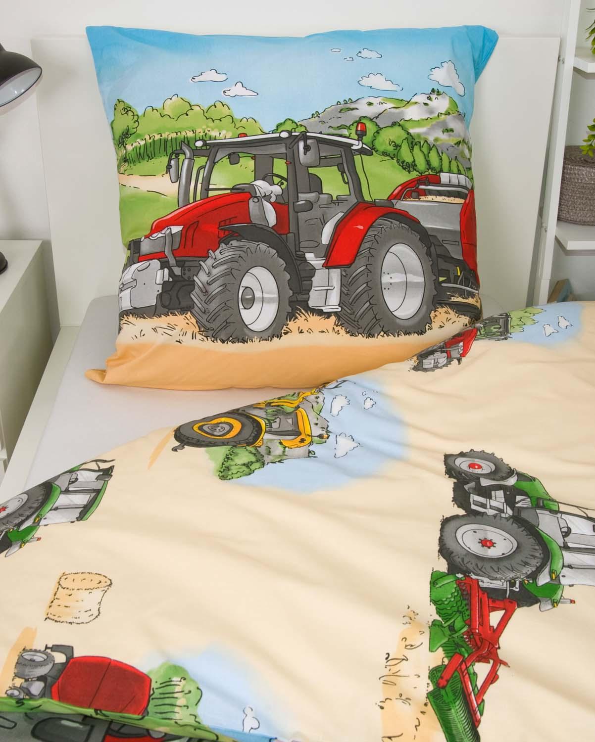 Produktbild Herding Young Collection Kinderbettwäsche Traktor 70x90cm, 140x200cm 3 von 6