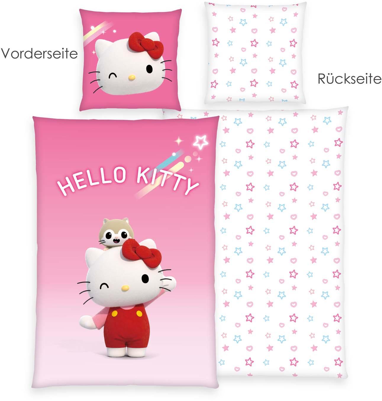 Produktbild Hello Kitty Kinderbettwäsche 80x80cm, 135x200cm 8 von 10