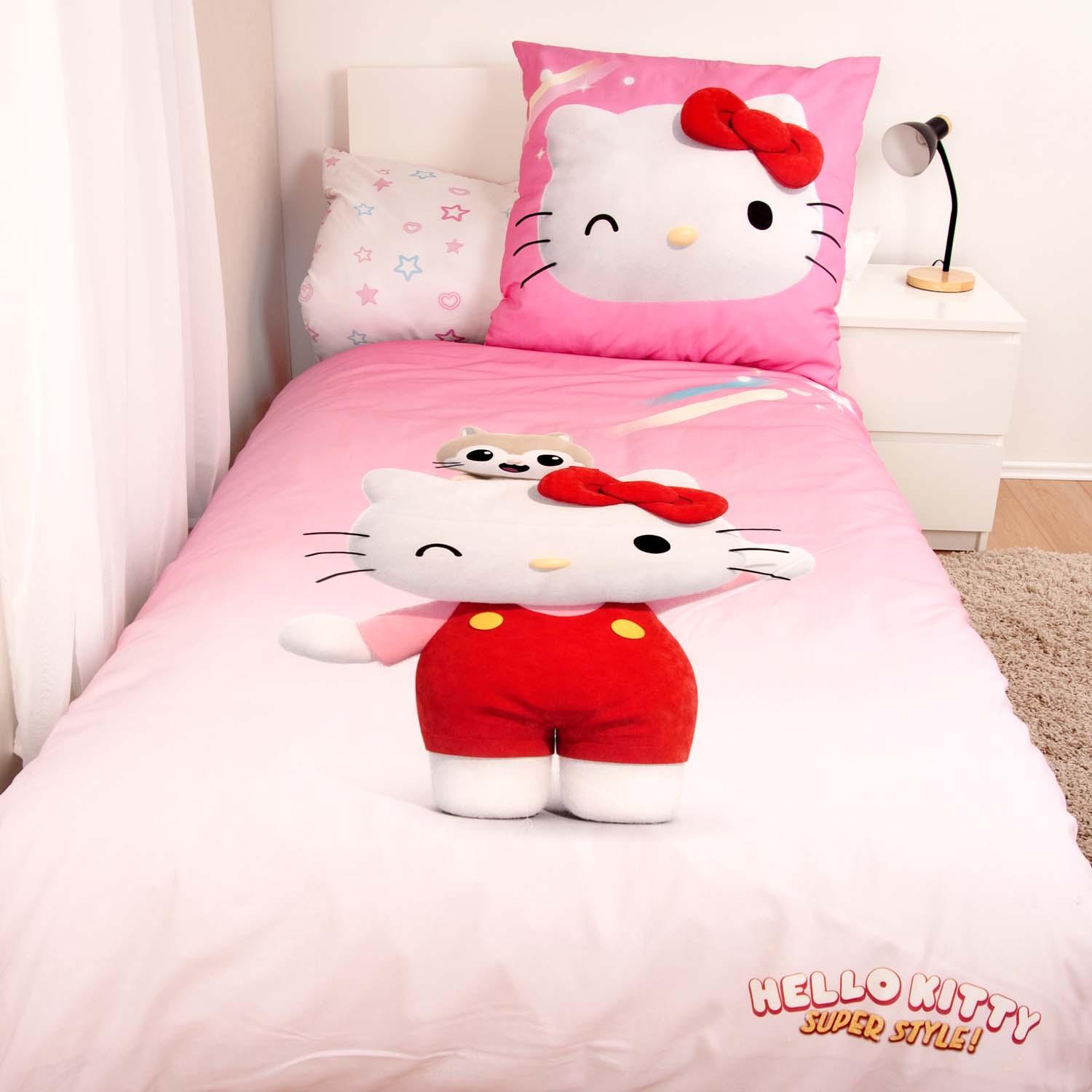 Produktbild Hello Kitty Kinderbettwäsche 80x80cm, 135x200cm 7 von 10