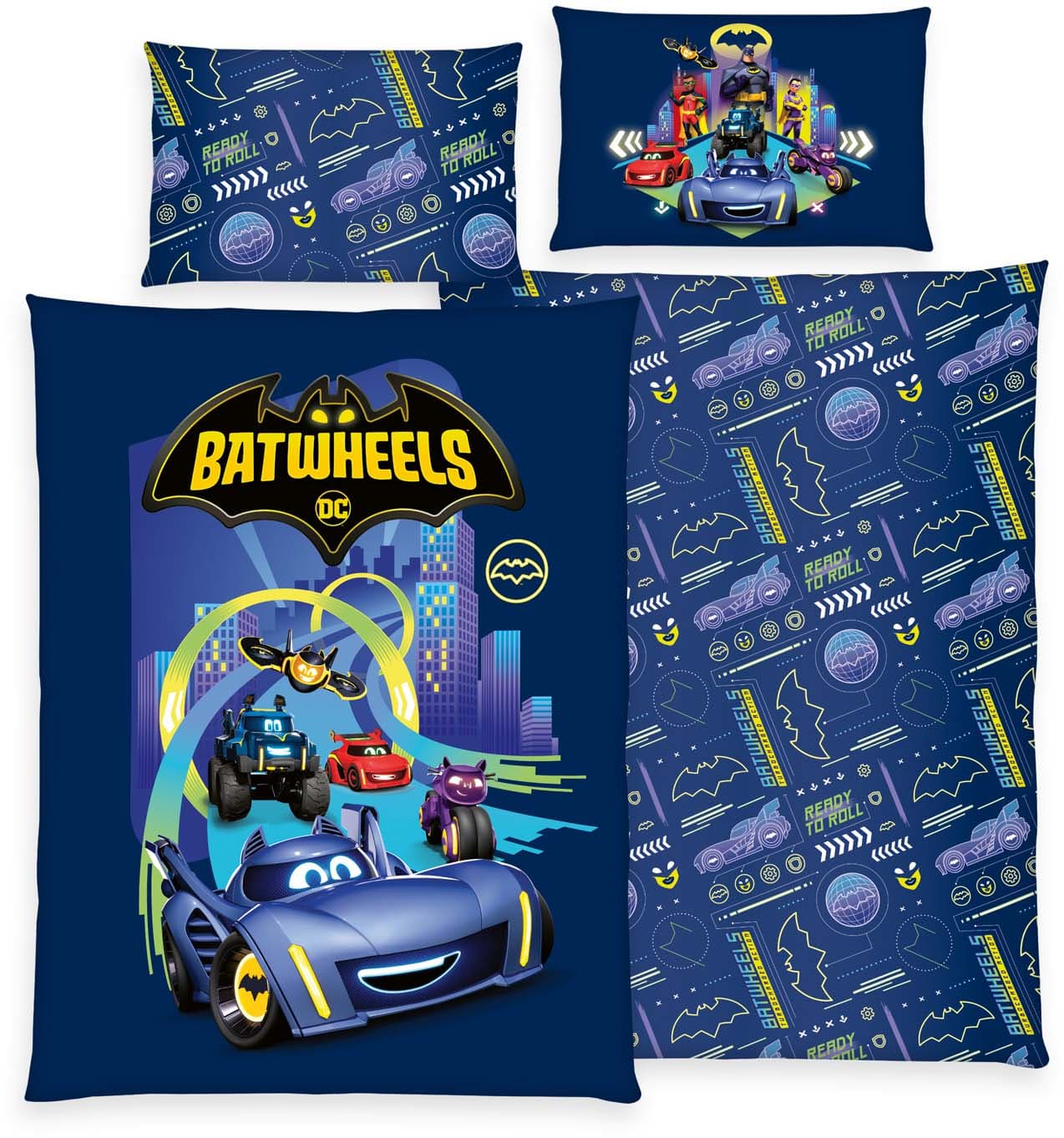 Batwheels Kinderbettwäsche 65x100cm, 160x210cm