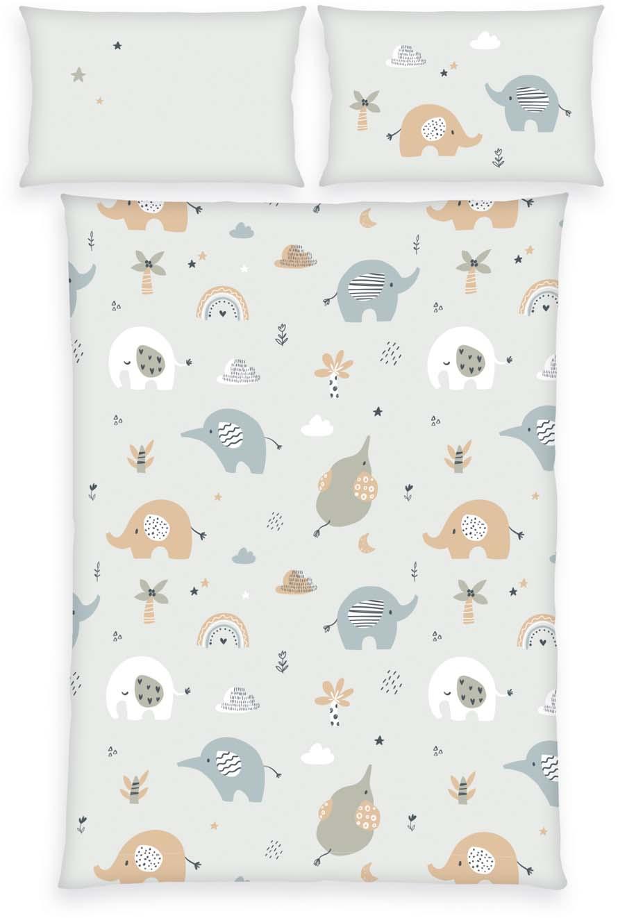 BabyBest Kinderbettwäsche Elephants"Made in Green"40x60cm, 100x135cm