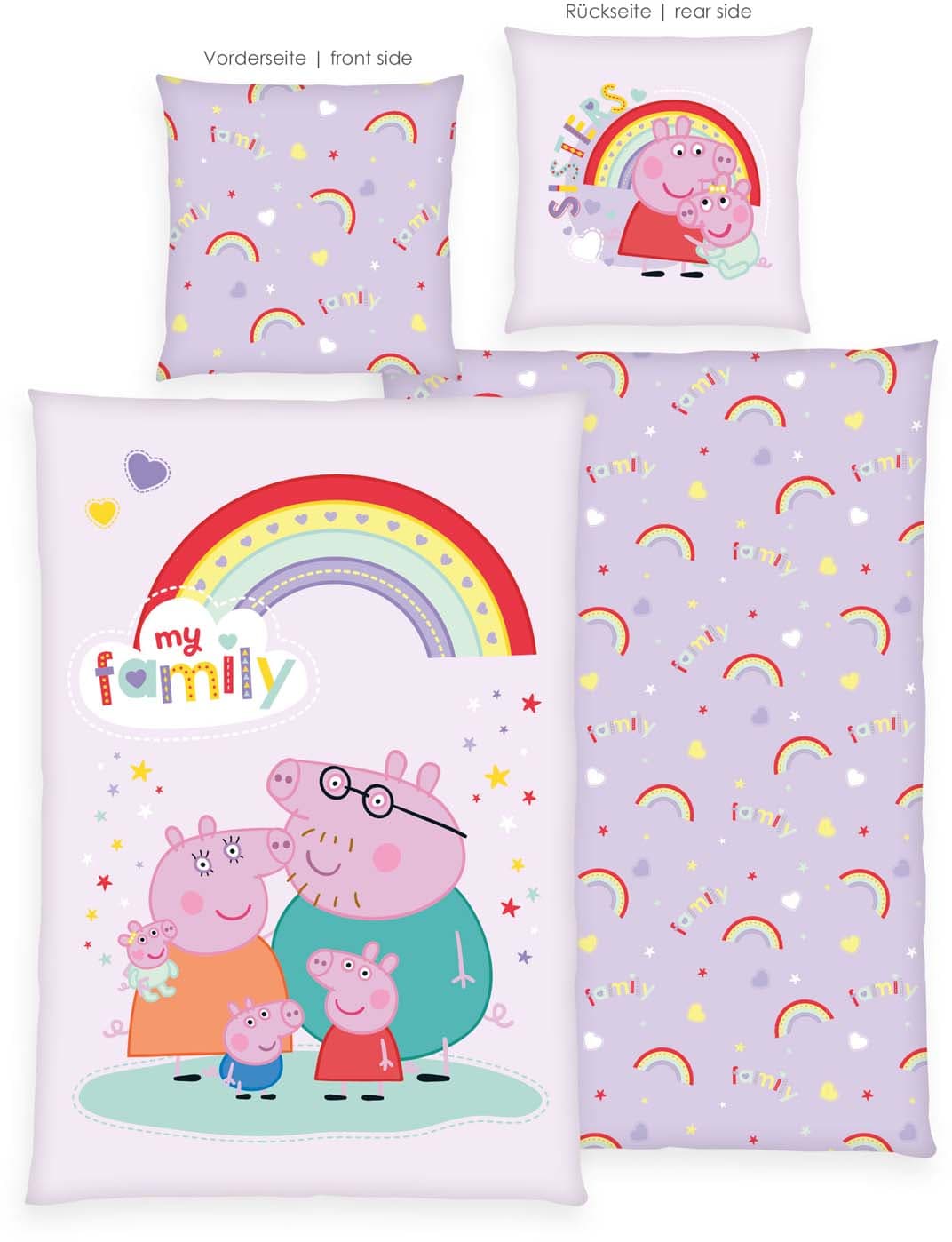 Peppa Pig Kinderbettwäsche 70x90cm, 140x200cm