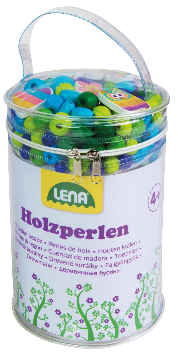 LENA Holzperlen Tasche, blau 32003