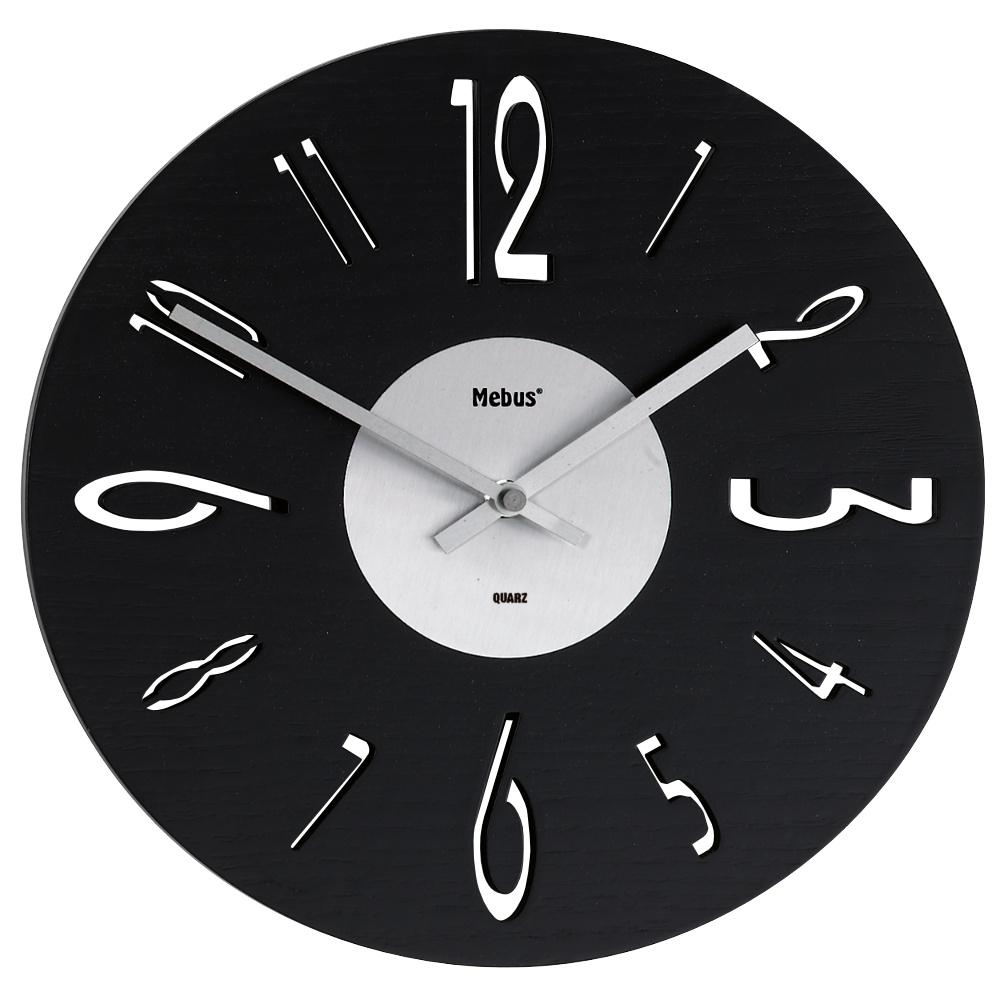 Mebus Quarz-Wanduhr Holzgehäuse