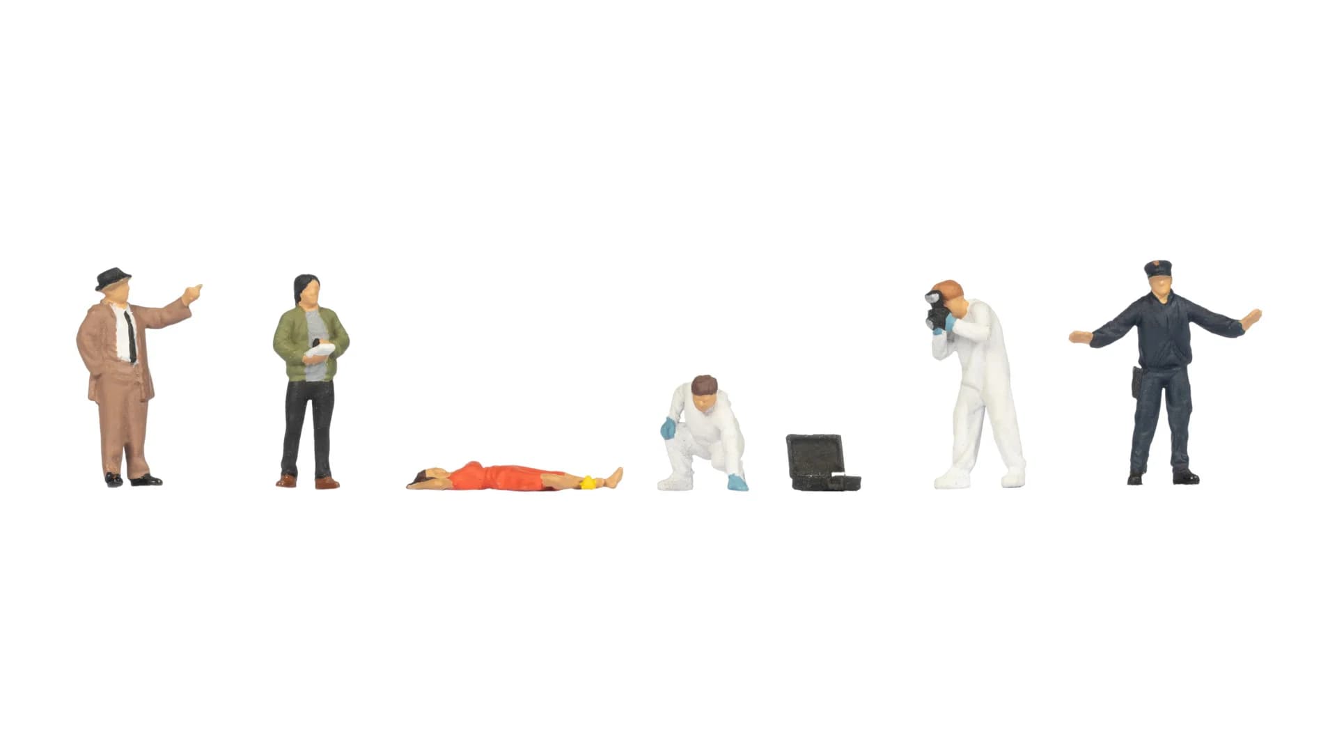 NOCH 15071 H0 Kriminalpolizei mit Leiche Figuren-Set, handbemalt, 1:87