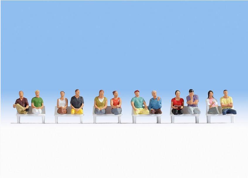 NOCH 15250 H0 FIGUREN - H0 - Sitzende Passagiere 12 Figuren (ohne Beine, ohne Bänke)