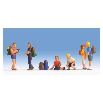 NOCH 15873 H0 FIGUREN - Wanderer, 6 Figuren und Zubehör