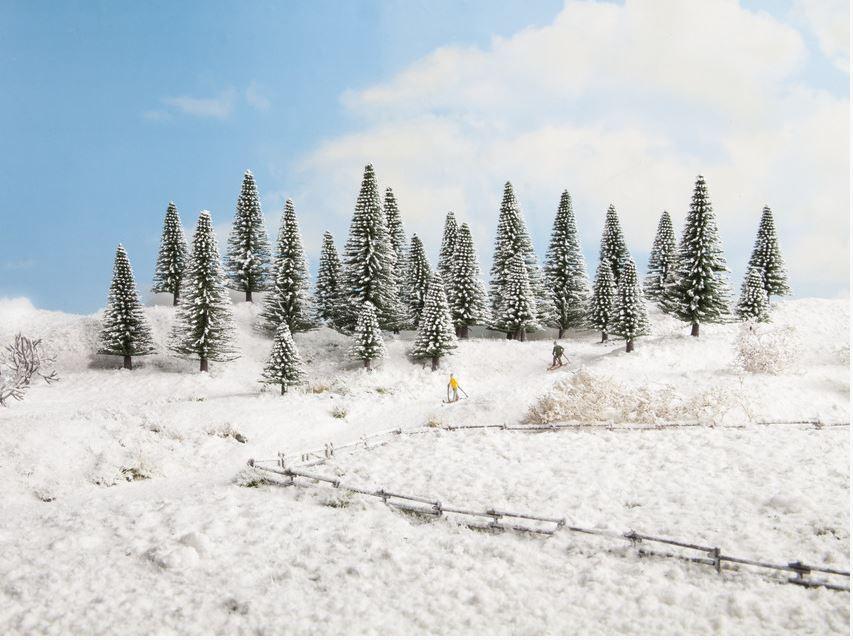 NOCH 26828 H0 - Schneetannen, 25 Stück, 5 - 14 cm H0ch