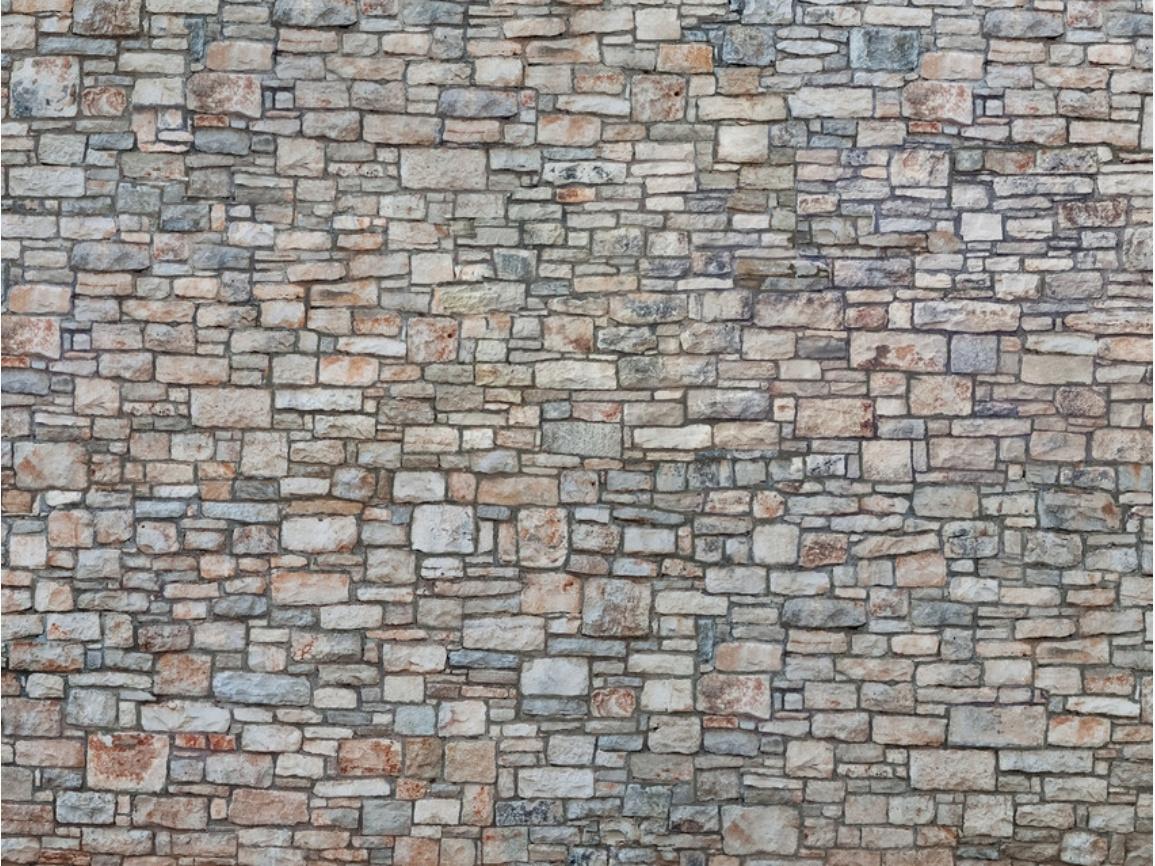 NOCH 56640 H0 - 3D-Kartonplatte “Bruchsteinmauer” bunt, 25 x 12,5 cm