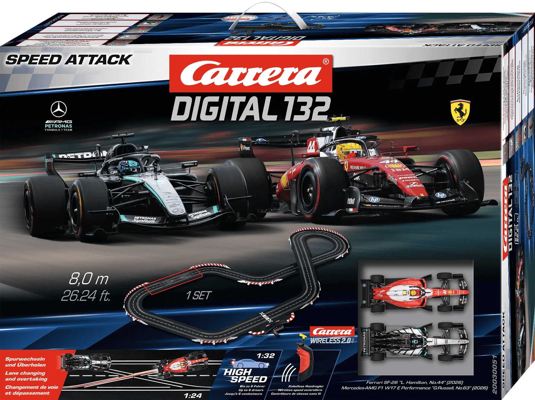Carrera DIGITAL 132 - Speed Attack Formel 1 Rennbahn Set 8 m mit Wireless 2.0