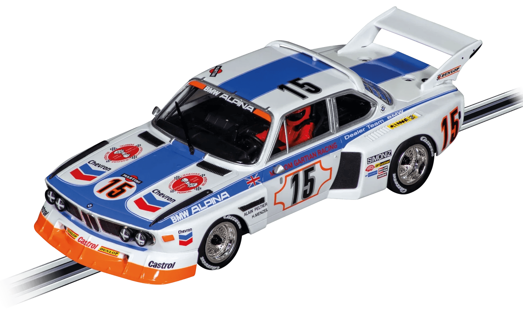 Carrera DIGITAL 132 BMW 3.5 CSL No.15 Slotcar mit Licht Maßstab 1:32