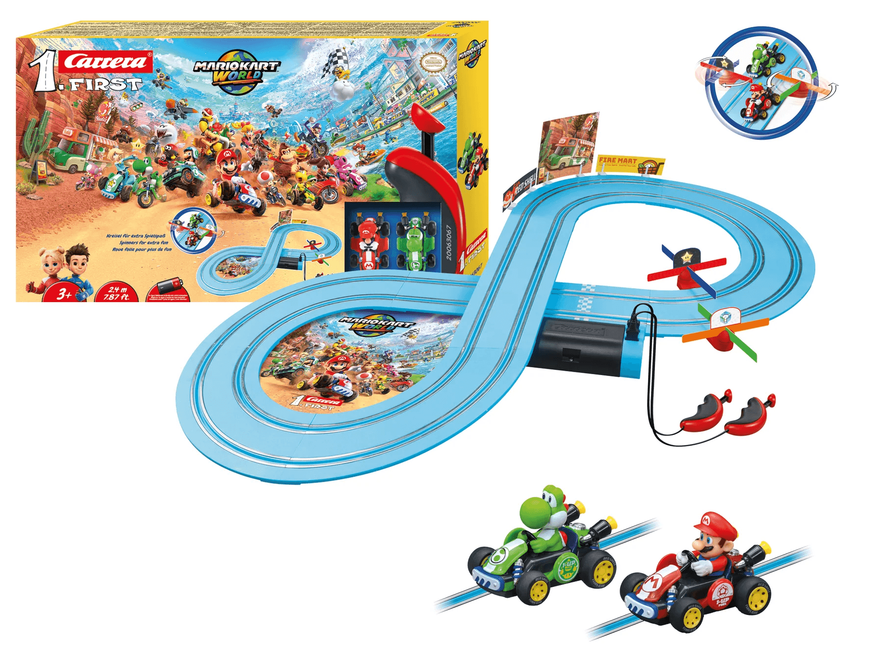 Carrera FIRST Mario Kart World – Mario vs. Yoshi Rennbahn-Set, 2,4 m