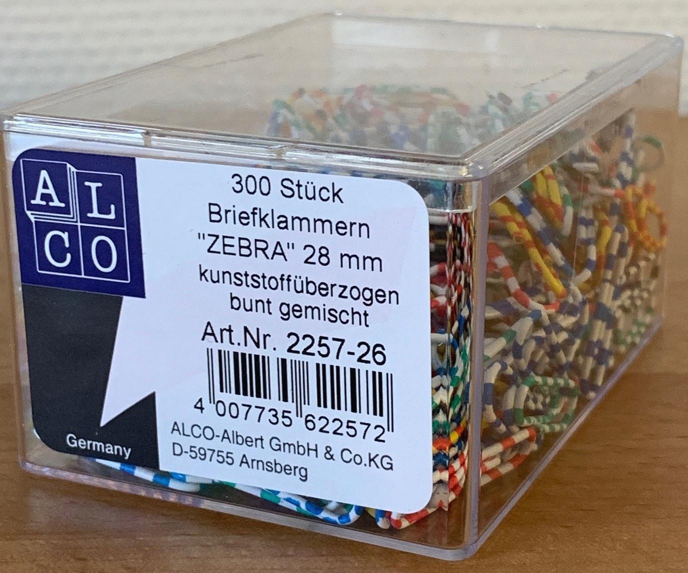 ALCO Büroklammern 300 Stück gestreift