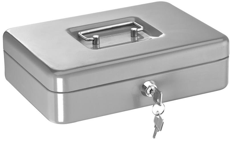 ALCO Geldkassette mit Griff 25x15x7,5cm silber