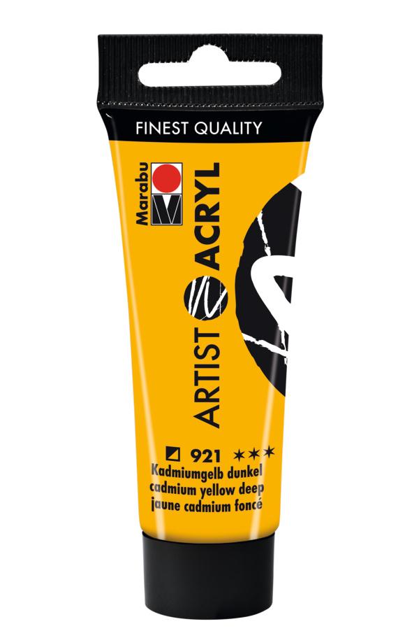 Marabu Artist Acryl, Kadmiumgelb dunkel 921, 22 ml