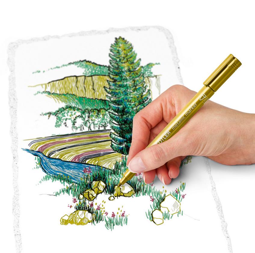 Produktbild STAEDTLER® Layoutmarker 8323 Metallic pen&Pigmentliner im Etui 3 von 3