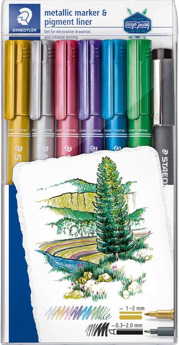 STAEDTLER® Layoutmarker 8323 Metallic pen&Pigmentliner im Etui