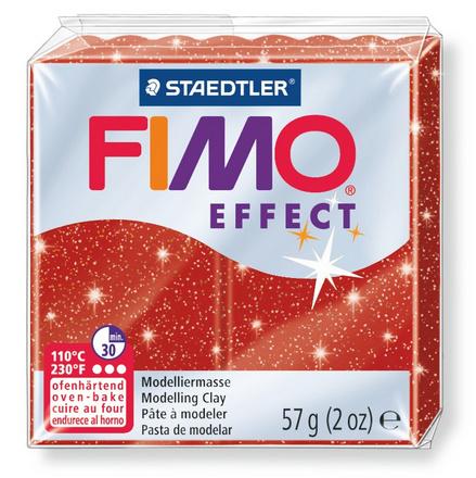 STAEDTLER FIMO - 8020-202 effect Ofenhärtende Modelliermasse glitter rot