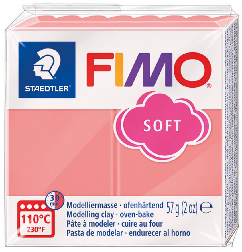 FIMO soft ofenhärtende Modelliermasse, 
Normalblock, 57g, 55x55x15mm, Farbe frozen berry