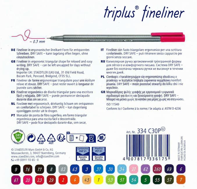 Produktbild STAEDTLER® Feinschreiber triplus® Fineliner 24+6 2 von 3